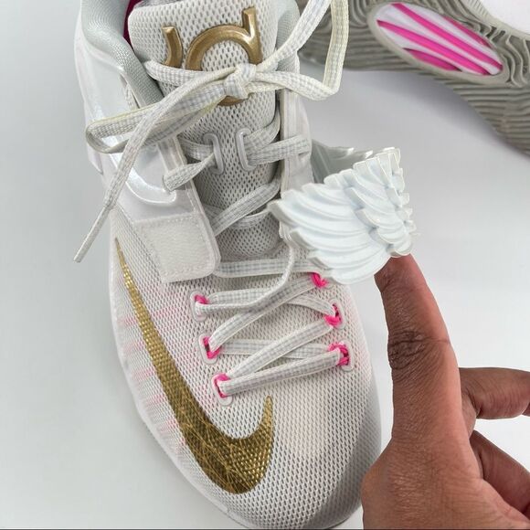 Nike Men’s KD VII PRM Aunt Pearl 706858-176 White/Metallic Gold Sneakers Size 8 - Picture 12 of 17